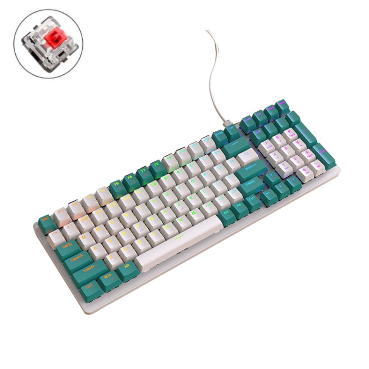 ZIYOU LANG K3 100 Keys Game Glowing Wired Mechanical Keyboard, Cable Length: 1.5m, Style:, K3 Water Green Version Red Axis, K3 Bee Version Red Axis, K3 Micro Light Hot Plug Version Red Axis, K3 Water Green Hot Plug Version Green Axis... – Durable... K3 Water Green Version Red Axis