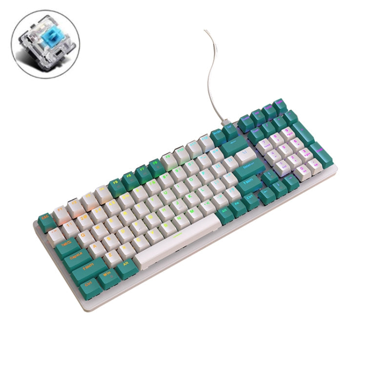 ZIYOU LANG K3 100 Keys Game Glowing Wired Mechanical Keyboard, Cable Length: 1.5m, Style:, K3 Water Green Version Red Axis, K3 Bee Version Red Axis, K3 Micro Light Hot Plug Version Red Axis, K3 Water Green Hot Plug Version Green Axis... – Durable... K3 Water Green Hot Plug Version Green Axis