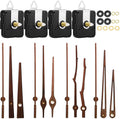 Quartz Clock Dial Repair Kit DIY Wall Clock Parts,Spec:, 4 Movements+4 Sets Needles, Movement+S01 Wooden Needle, Movement+S02 Wooden Needle, Movement+S03 Wooden Needle, Movement+S04 Wooden Needle 4 Movements+4 Sets Needles