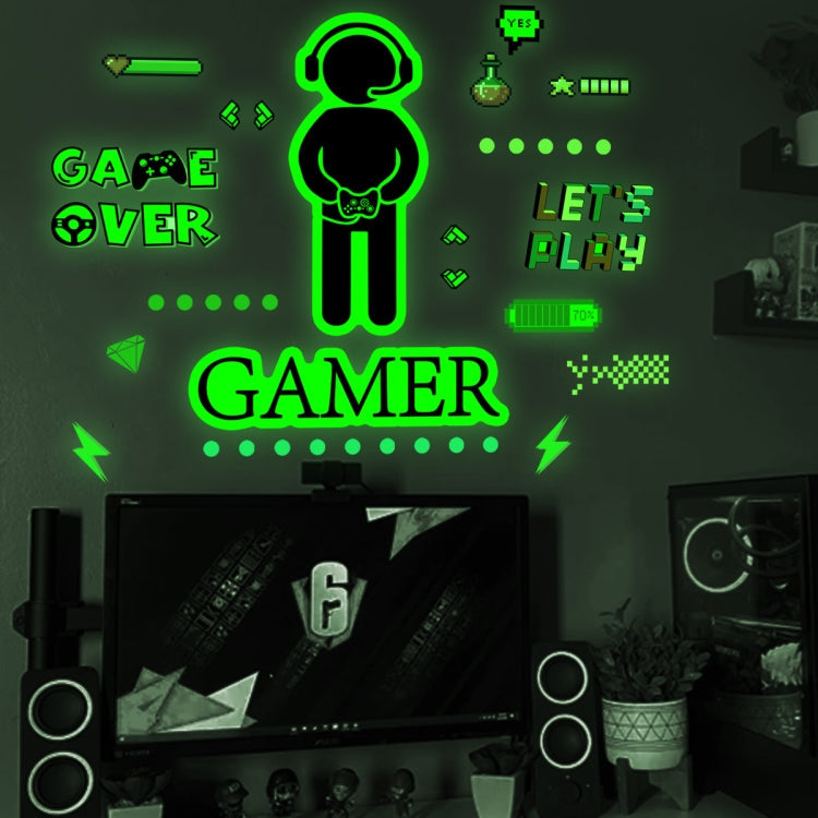ZSG201 Gamepad Luminous Sticker Living Room Bedroom Self-adhesive Luminous Decorative Wall Sticker, Color:, Green Light, Blue Light Green Light