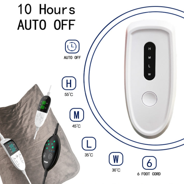 Intelligent Temperature Control Electric Heating Blanket, 130x180cm EU Plug