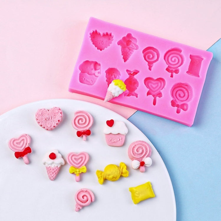 G114 Candy Lollipop Ice Cream Shape Silicone Mold Chocolate Biscuits Cake Decoration, G114 – Durable Build, Easy to Use