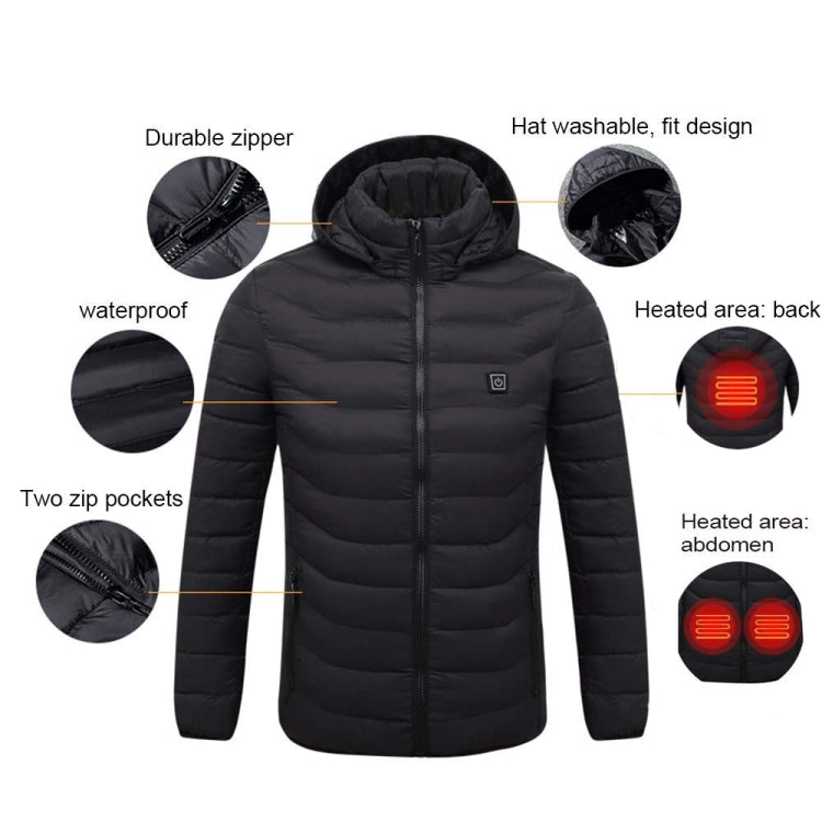 USB Winter Electric Heated Jacket Warm Thermal Jacket, 4 Zone Blue S, 4 Zone Blue M, 4 Zone Blue L, 4 Zone Blue XL, 4 Zone Blue XXL, 4 Zone Blue 3XL, 4 Zone Blue 4XL, 4 Zone Black S, 4 Zone Black M, 4 Zone Black L, 4 Zone Black XL, 4 Zone Black XX...