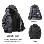 LSM-121 Men Autumn And Winter Jackets Grab Fleece Inner Lining Outdoor Hiking Clothes, 6XL