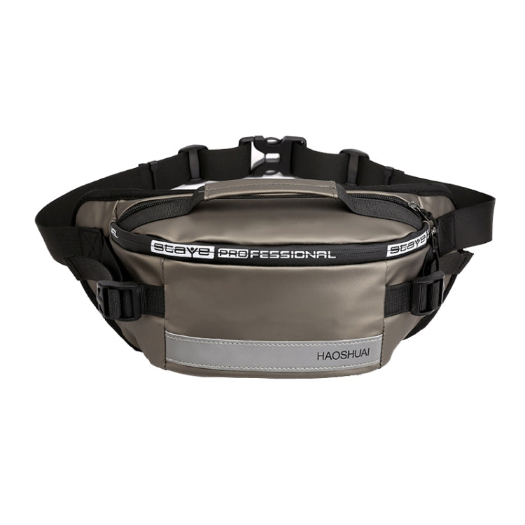 HAOSHUAI Outdoor Running Waist Bag With Reflecting Strip Chest Bag, 1100-6 Khaki, 1100-6 Dark Blue, 1100-6 Black) 1100-6 Khaki 1100-6 Khaki