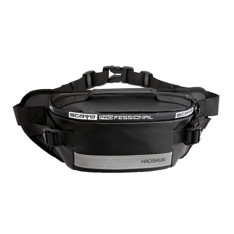 HAOSHUAI Outdoor Running Waist Bag With Reflecting Strip Chest Bag, 1100-6 Khaki, 1100-6 Dark Blue, 1100-6 Black) – Durable Build, Easy to Use 1100-6 Black) 1100-6 Black