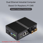 Waveshare Gigabit/2.5G Dual Ethernet Industrial Computer Based On Raspberry Pi CM5, 4 x RS485, 2×RS485+2×RS232