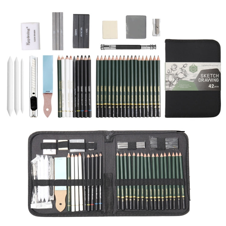 42 In 1 Drawing Painting Sketch Kit with Pencil Erasers Sharpener, 42 In 1 42 In 1