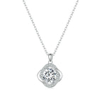 Sterling Silver S925 White Gold Plated Sparkling Moissanite Pendant Necklace, MSN002 MSN002
