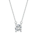 Sterling Silver S925 Sparkling Moissanite Pendant White Gold Plated Necklace, MSN005 MSN005