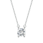 Sterling Silver S925 Sparkling Moissanite Pendant White Gold Plated Necklace, MSN005 MSN005