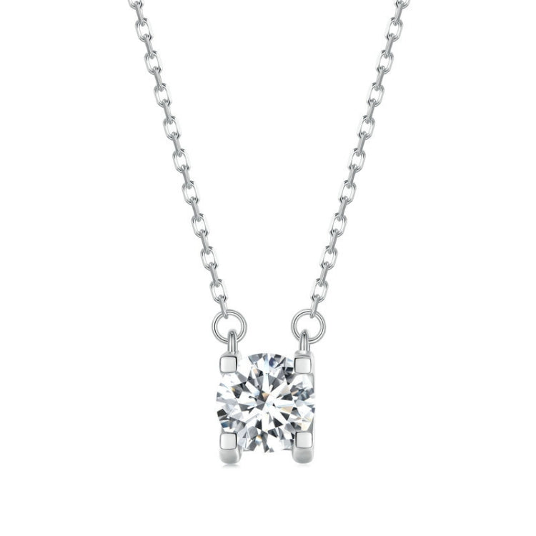 Sterling Silver S925 Sparkling Moissanite Pendant White Gold Plated Necklace, MSN005 MSN005