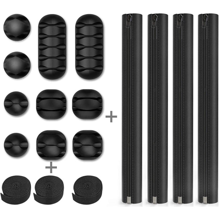 3 In 1 0.5m Kit Cord Management Organizer Kit Cable Sleeve With Zipper Cable Clip, 5 In 1, 3 In 1 0.5m Kit, 4pcs Zipper Ties, 3 In 1 5m Kit – Durable Build, Easy to Use 3 In 1 0.5m Kit