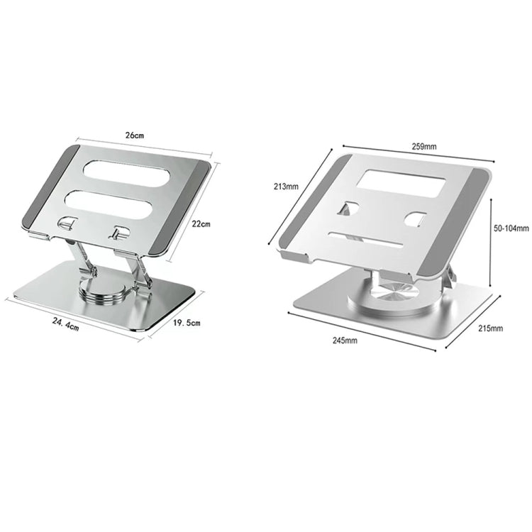 Multifunctional Desktop Foldable Rotating Laptop Cooling Bracket, Spec:, SP-086 (Silver), SP-086 (Gray), SP-88 (Silver), SP-88 (Gray) – Aluminum Alloy, Non-slip