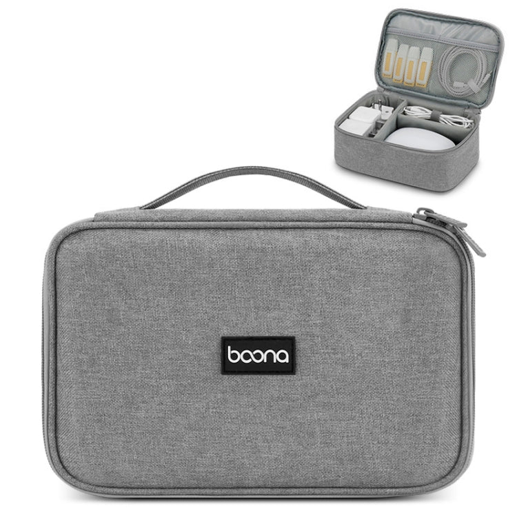Baona Multifunctional Earphone Data Cable Digital Storage Bag, Spec:, Single-layer (Gray), Single-layer (Black), 2-layer (Gray), 2-layer (Black), Single-Layer Box (Gray), Single-Layer Box (Black), 2-layer Box (Gray), 2-layer Box (Black), XL (Gray)     ... Single-layer (Gray)