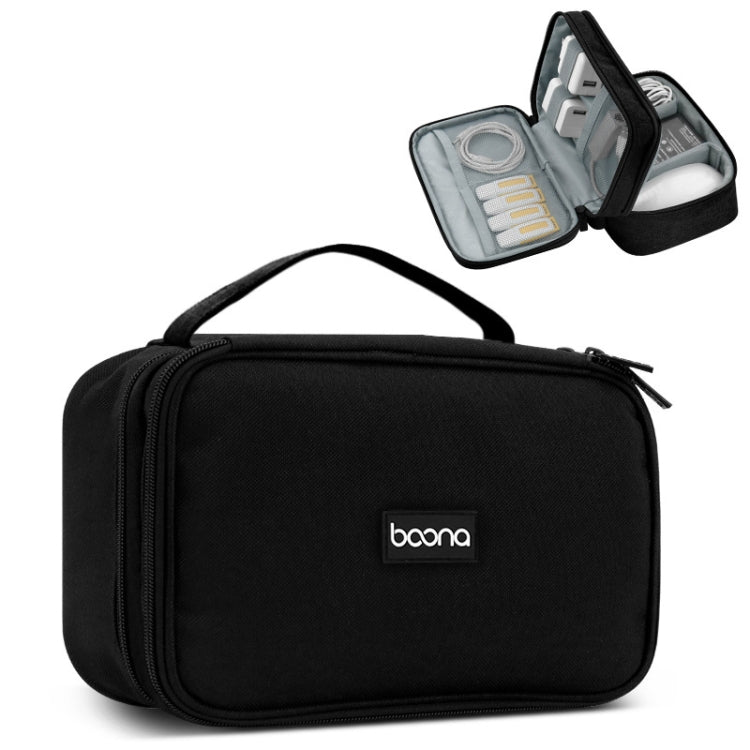 Baona Multifunctional Earphone Data Cable Digital Storage Bag, Spec:, Single-layer (Gray), Single-layer (Black), 2-layer (Gray), 2-layer (Black), Single-Layer Box (Gray), Single-Layer Box (Black), 2-layer Box (Gray), 2-layer Box (Black), XL (Gray)...... 2-layer (Black)