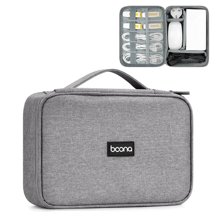 Baona Multifunctional Earphone Data Cable Digital Storage Bag, Spec:, Single-layer (Gray), Single-layer (Black), 2-layer (Gray), 2-layer (Black), Single-Layer Box (Gray), Single-Layer Box (Black), 2-layer Box (Gray), 2-layer Box (Black), XL (Gray)...... Single-Layer Box (Gray)