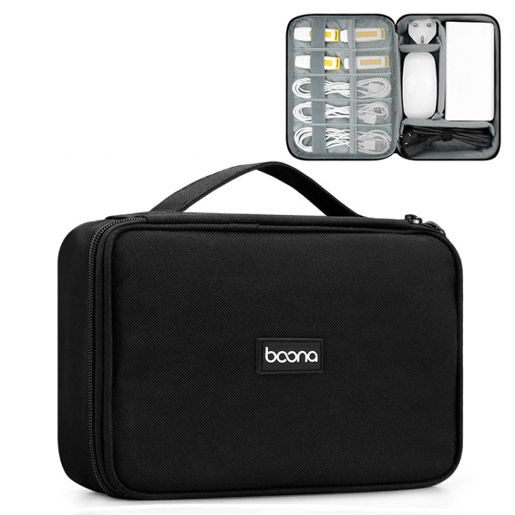 Baona Multifunctional Earphone Data Cable Digital Storage Bag, Spec:, Single-layer (Gray), Single-layer (Black), 2-layer (Gray), 2-layer (Black), Single-Layer Box (Gray), Single-Layer Box (Black), 2-layer Box (Gray), 2-layer Box (Black), XL (Gray)...... Single-Layer Box (Black)