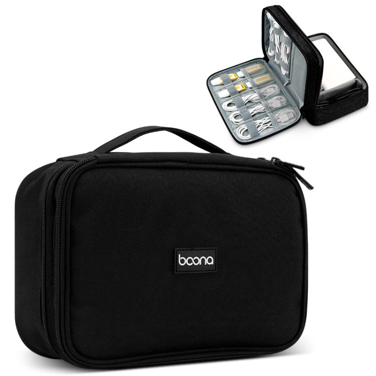 Baona Multifunctional Earphone Data Cable Digital Storage Bag, Spec:, Single-layer (Gray), Single-layer (Black), 2-layer (Gray), 2-layer (Black), Single-Layer Box (Gray), Single-Layer Box (Black), 2-layer Box (Gray), 2-layer Box (Black), XL (Gray)...... 2-layer Box (Black)