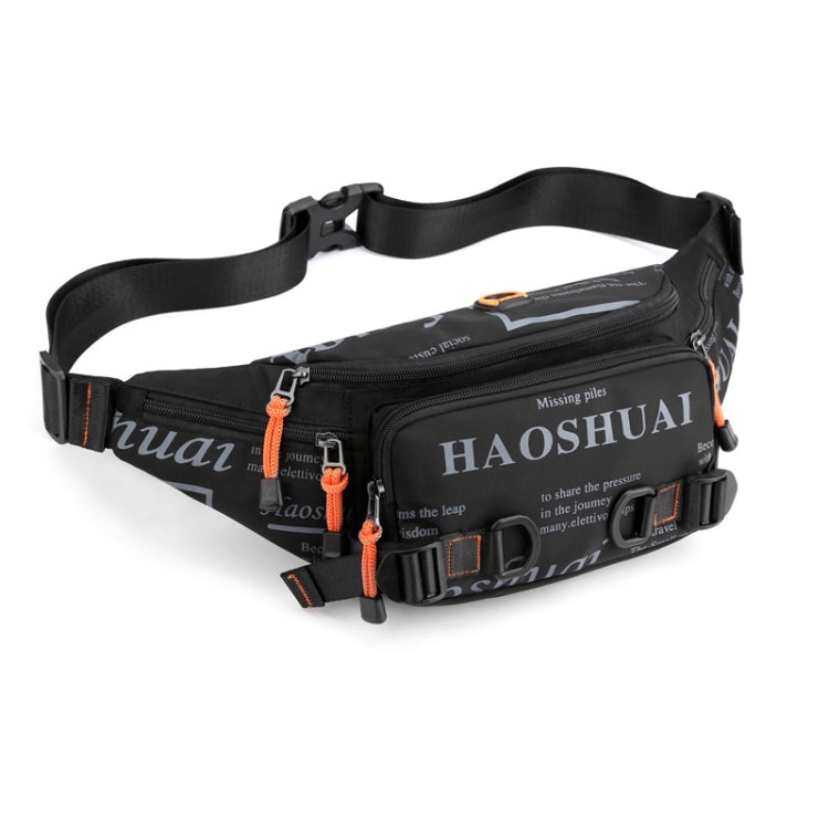 HAOSHUAI 5135 Outdoor Men Waist Bag Waterproof Nylon Cloth Men Bag, 5135 Dark Blue, 5135 Black – Waterproof 5135 Black Black