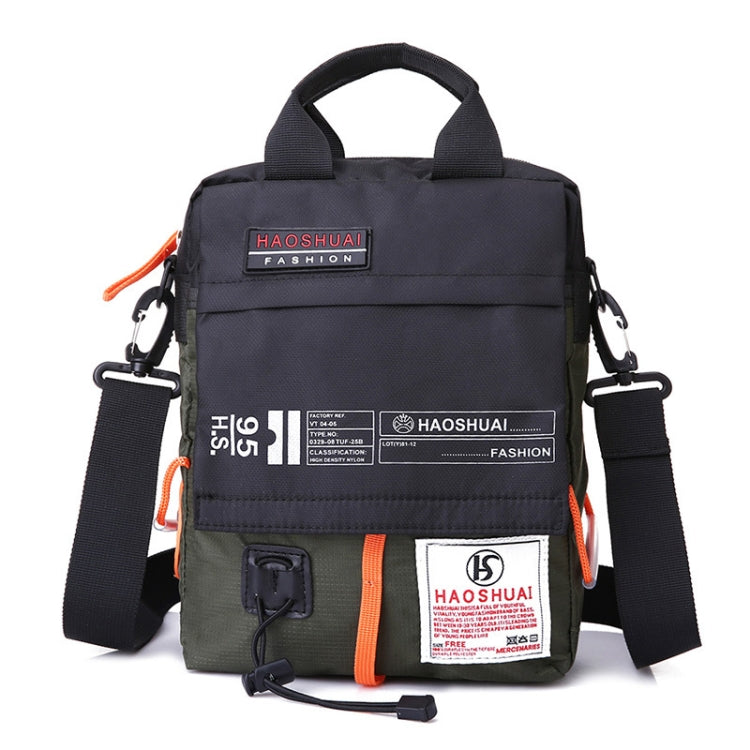 HAOSHUAI 206-1 Men Handheld Crossbody Bag Outdoor Waterproof Cloth Bag, 206-1 Brick Red, 206-1 Light Blue, 206-1 Dark Blue, 206-1 Black, 206-1 Army Green, 206-1 Grey – Waterproof 206-1 Army Green Army Green