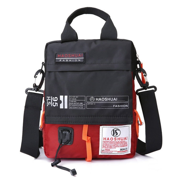 HAOSHUAI 206-1 Men Handheld Crossbody Bag Outdoor Waterproof Cloth Bag, 206-1 Brick Red, 206-1 Light Blue, 206-1 Dark Blue, 206-1 Black, 206-1 Army Green, 206-1 Grey 206-1 Brick Red Brick Red