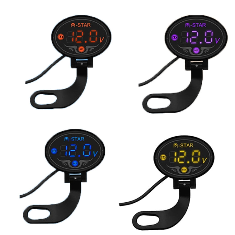 YL-M01 Motorcycle Battery Voltage Monitoring M-STAR Intelligent Voltage Meter, YL-M01 Blue, YL-M01 Gold, YL-M01 Purple – Waterproof