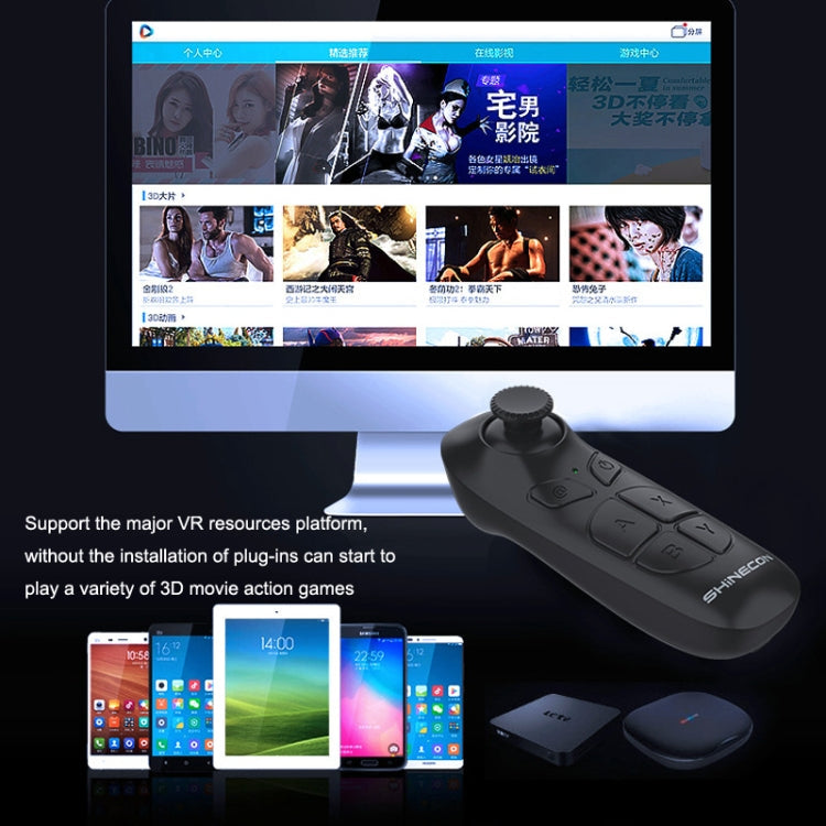 VR SHINECON SC-B03 VR Game Wireless Bluetooth Remote Control Handle Selfie Stick Remote Control Video Playback, SC-B03 – Bluetooth