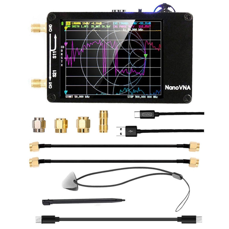 NANOVNA-H Upgraded Version 2.8 Inch TFT 50Khz-1.5Ghz Vector Network Antenna Analyzer MF HF VHF UHF With SD Card, 2.8 Inch 2.8 Inch