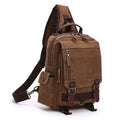 Outdoor Travel Messenger Canvas Chest Bag, Brown, Dark Blue, Khaki, Black, Brown Backpack, Dark Blue Backpack, Black Backpack, Green Backpack, Red Backpack, Gray Backpack, Blue Backpack, Green, Red, Gray, Blue Brown
