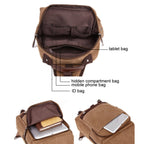 Outdoor Travel Messenger Canvas Chest Bag, Brown, Dark Blue, Khaki, Black, Brown Backpack, Dark Blue Backpack, Black Backpack, Green Backpack, Red Backpack, Gray Backpack, Blue Backpack, Green, Red, Gray, Blue