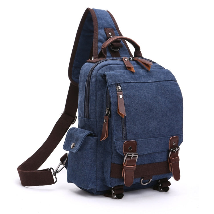 Outdoor Travel Messenger Canvas Chest Bag, Brown, Dark Blue, Khaki, Black, Brown Backpack, Dark Blue Backpack, Black Backpack, Green Backpack, Red Backpack, Gray Backpack, Blue Backpack, Green, Red, Gray, Blue – Durable Build, Easy to Use Dark Blue