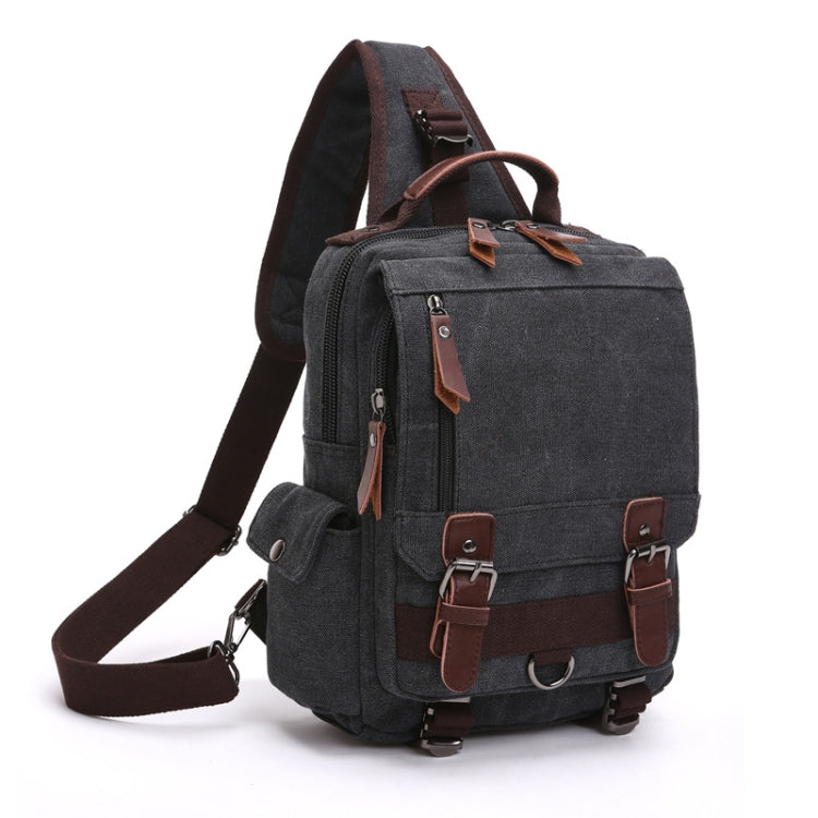 Outdoor Travel Messenger Canvas Chest Bag, Brown, Dark Blue, Khaki, Black, Brown Backpack, Dark Blue Backpack, Black Backpack, Green Backpack, Red Backpack, Gray Backpack, Blue Backpack, Green, Red, Gray, Blue – Durable Build, Easy to Use Black