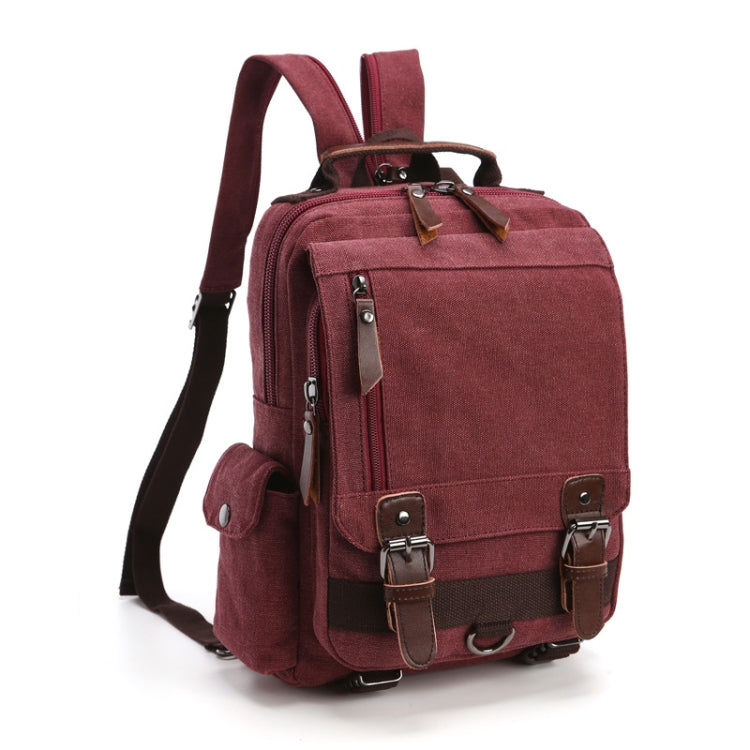 Outdoor Travel Messenger Canvas Chest Bag, Brown, Dark Blue, Khaki, Black, Brown Backpack, Dark Blue Backpack, Black Backpack, Green Backpack, Red Backpack, Gray Backpack, Blue Backpack, Green, Red, Gray, Blue – Durable Build, Easy to Use Red Backpack