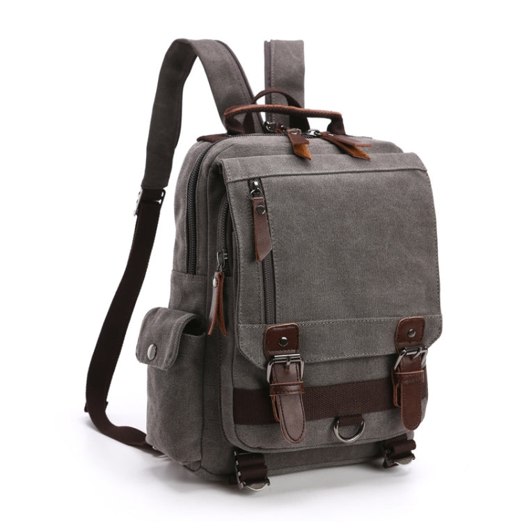 Outdoor Travel Messenger Canvas Chest Bag, Brown, Dark Blue, Khaki, Black, Brown Backpack, Dark Blue Backpack, Black Backpack, Green Backpack, Red Backpack, Gray Backpack, Blue Backpack, Green, Red, Gray, Blue – Durable Build, Easy to Use Gray Backpack