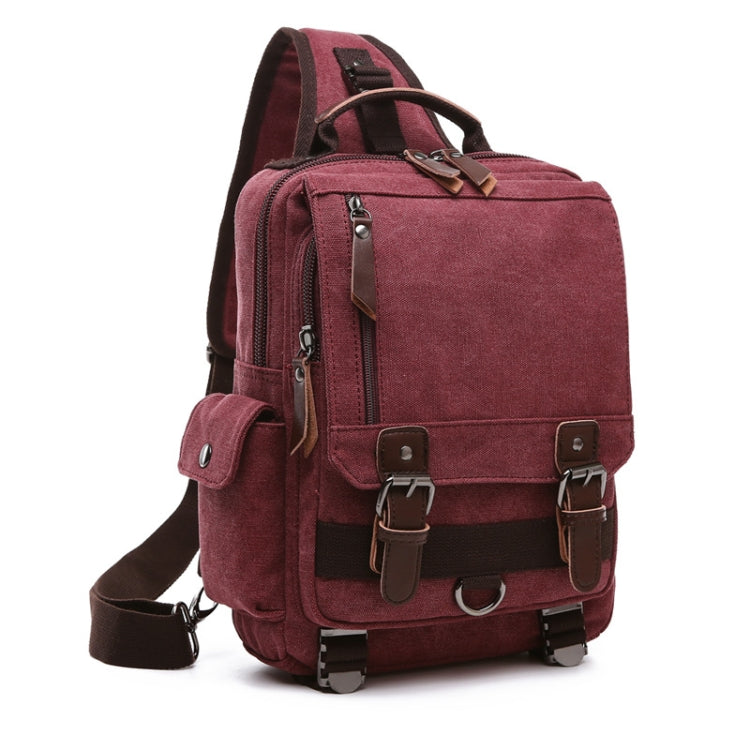 Outdoor Travel Messenger Canvas Chest Bag, Brown, Dark Blue, Khaki, Black, Brown Backpack, Dark Blue Backpack, Black Backpack, Green Backpack, Red Backpack, Gray Backpack, Blue Backpack, Green, Red, Gray, Blue – Durable Build, Easy to Use Red
