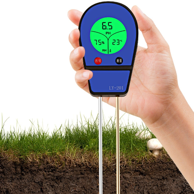 LY201 Soil PH Testing Instrument Moisture and Humidity Tester Gardening Planting Thermometer, LY201 LY201