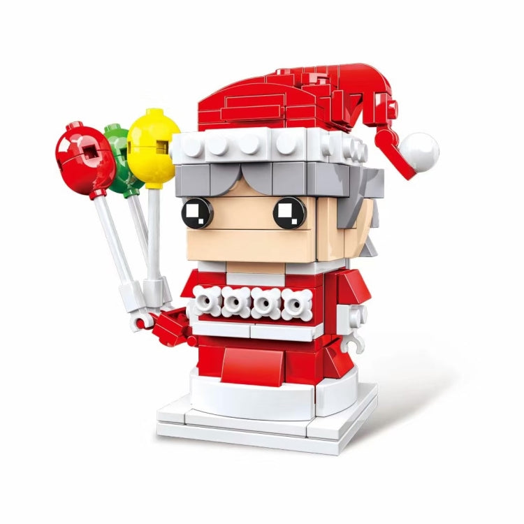 Christmas Theme Building Blocks Small Particles Puzzle Toy, 10089A Christmas Grandma, 10089B Christmas Snowman, 10089C Christmas Elk, 10089D Santa Claus 10089A Christmas Grandma