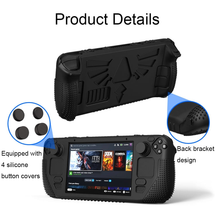 For Steam Deck V V4-1 Silicone Non-slip Protective Case for Pocket Consoles with Holder Function, V4-1Black), V4-1(Red), V4-1(Green), V4-1(Blue) – Non-slip