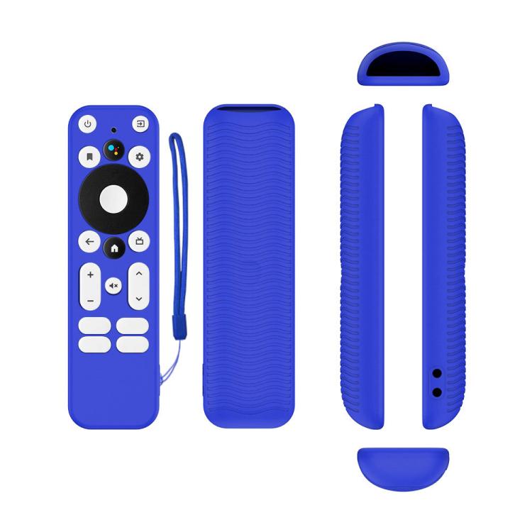 Y55 For ONN Android TV 4K UHD Streaming Device Anti-Fall Silicone Remote Control Cover – Waterproof, 4K Blue