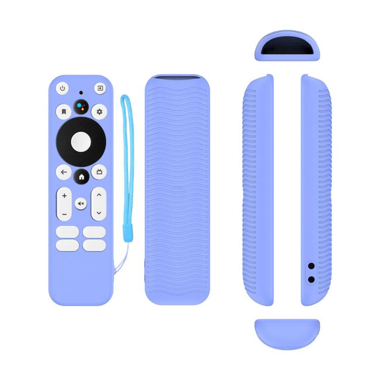Y55 For ONN Android TV 4K UHD Streaming Device Anti-Fall Silicone Remote Control Cover – Waterproof, 4K Luminous Blue