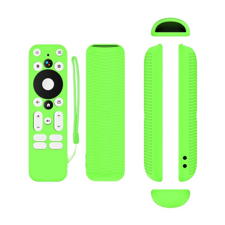 Y55 For ONN Android TV 4K UHD Streaming Device Anti-Fall Silicone Remote Control Cover – Waterproof, 4K Luminous Green
