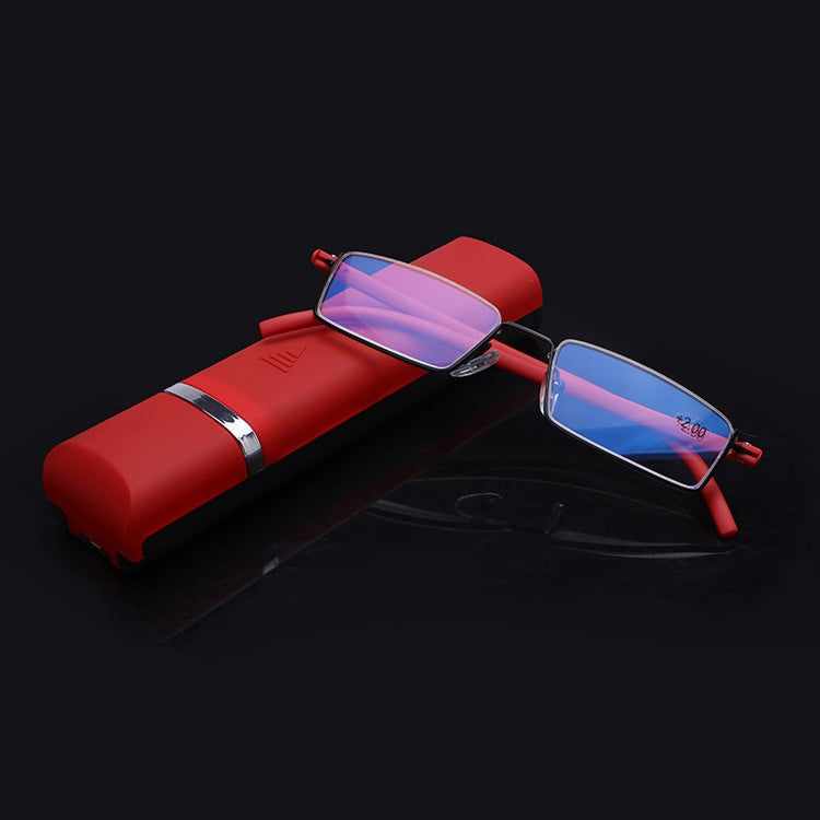 Lightweight Anti-blue Light Presbyopic Glasses Senior Clear Glasses With Case, 1.00, 1.50, 2.00, 2.50, 3.00, 3.50, 4.00 1.00 Red