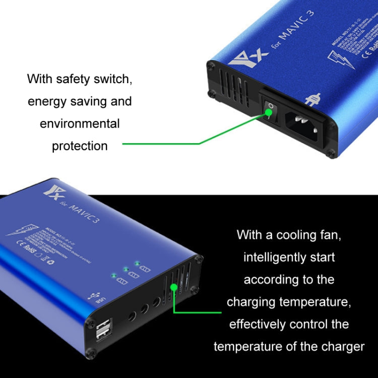 for DJI Mavic 3 YX 1 to 5 Charger With Switch – TPU