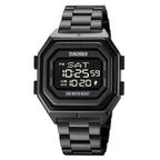 Watch – Silicone (Black) 1875 Steel Band Black Machine