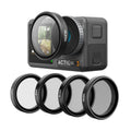 For DJI OSMO Action 3 / 4 TELESIN ND CPL Filter Set Aluminium Alloy Frame Lens, CPL+ND8/16/32 CPL+ND8 16 32