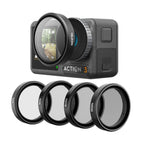 For DJI OSMO Action 3 / 4 TELESIN ND CPL Filter Set Aluminium Alloy Frame Lens, CPL+ND8/16/32 CPL+ND8 16 32