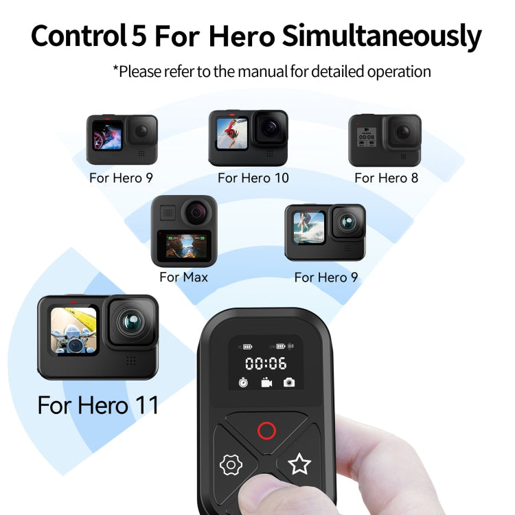 TELESIN T10 80m Bluetooth Remote Control For GoPro Hero11 Black / HERO10 Black / HERO9 Black / HERO8 Black /Max – Waterproof, Bluetooth, TPU, For GoPro