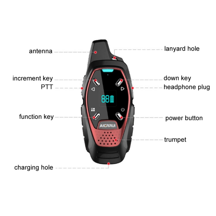 LED Display USB Charging Wireless Handheld Small Mini Walkie Talkie, A13 (Black), A13 (White), A13 (Grey), A13 (Red), A13 (Green), A13 (Blue) – Waterproof