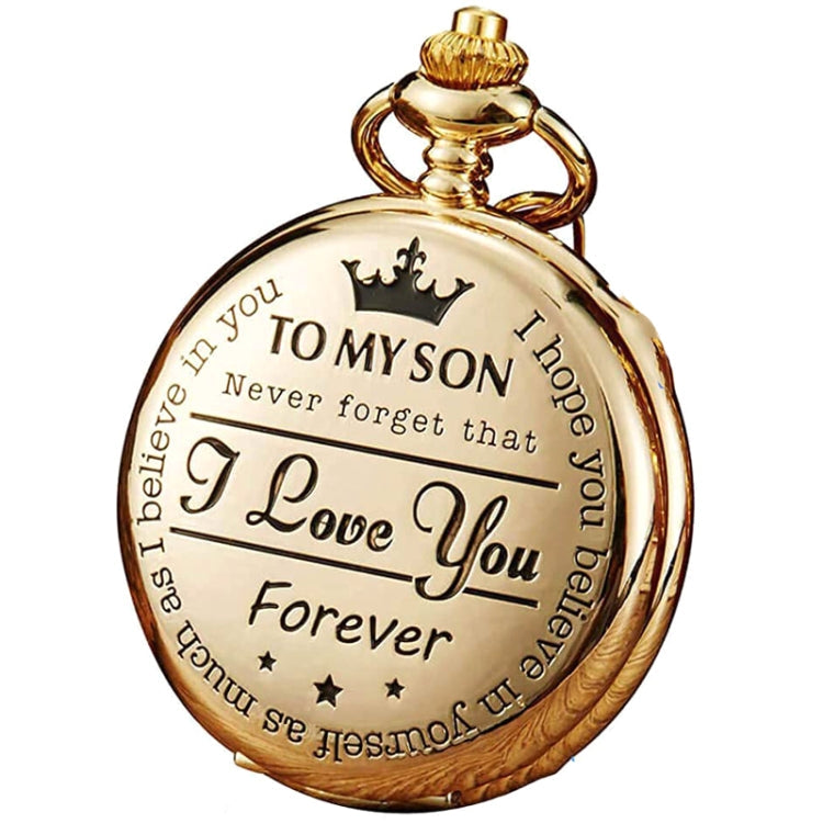 Engraved Vintage Commemorative Quartz Pocket Watch Round Watch, Style:, I Love You (Black), Forever (Gold), Forever (Silver), Forever (Black), Matte Ancient Copper, Grandpa, Husband, Hushand (Silver), Grandson (Black), I Love You (Gold)... – Durable...